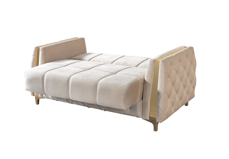Florence Ivory Velvet Sofa 88" & Loveseat 64" - FLORENCEIVORY-SL
