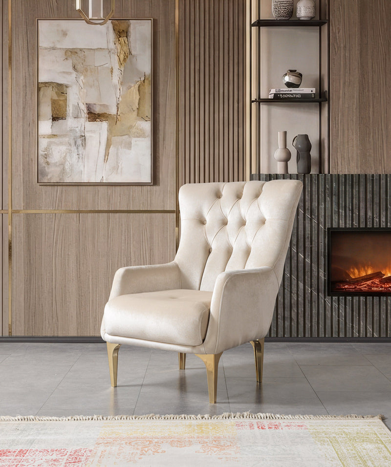 Florence Ivory Velvet Sofa 88" & Loveseat 64" - FLORENCEIVORY-SL
