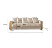 Florence Ivory Velvet Sofa 88" & Loveseat 64" - FLORENCEIVORY-SL