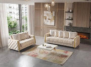 Florence Ivory Velvet Sofa 88" & Loveseat 64" - FLORENCEIVORY-SL