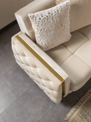 Florence Ivory Velvet Sofa 88" & Loveseat 64" - FLORENCEIVORY-SL