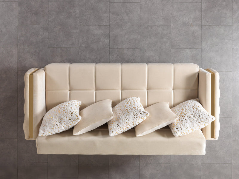 Florence Ivory Velvet Sofabed 88" - FLORENCEIVORY-S