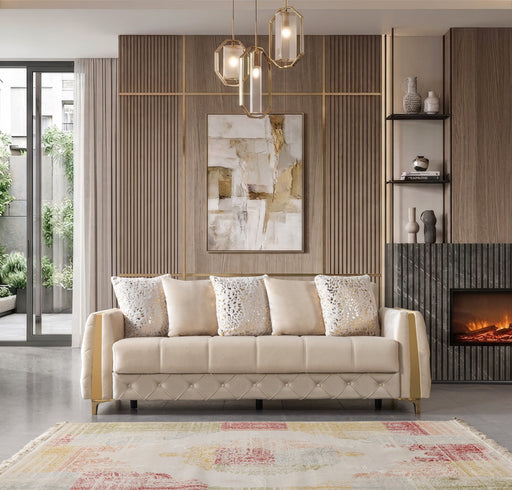 Florence Ivory Velvet Sofabed 88" - FLORENCEIVORY-S