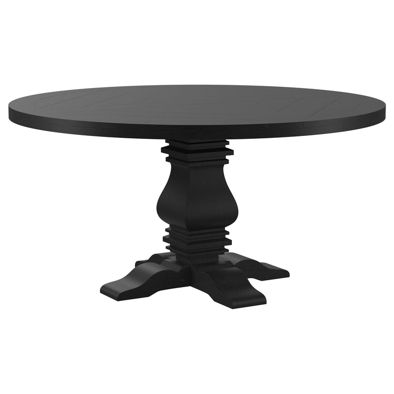 Florence Round 60-inch Pedestal Base Dining Table Black - 115530