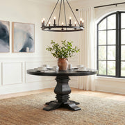 Florence Round 60-inch Pedestal Base Dining Table Black - 115530