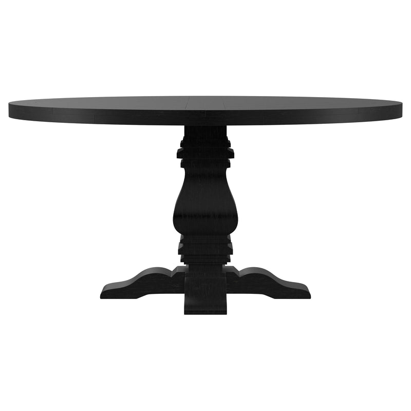 Florence Round 60-inch Pedestal Base Dining Table Black - 115530