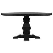 Florence Round 60-inch Pedestal Base Dining Table Black - 115530