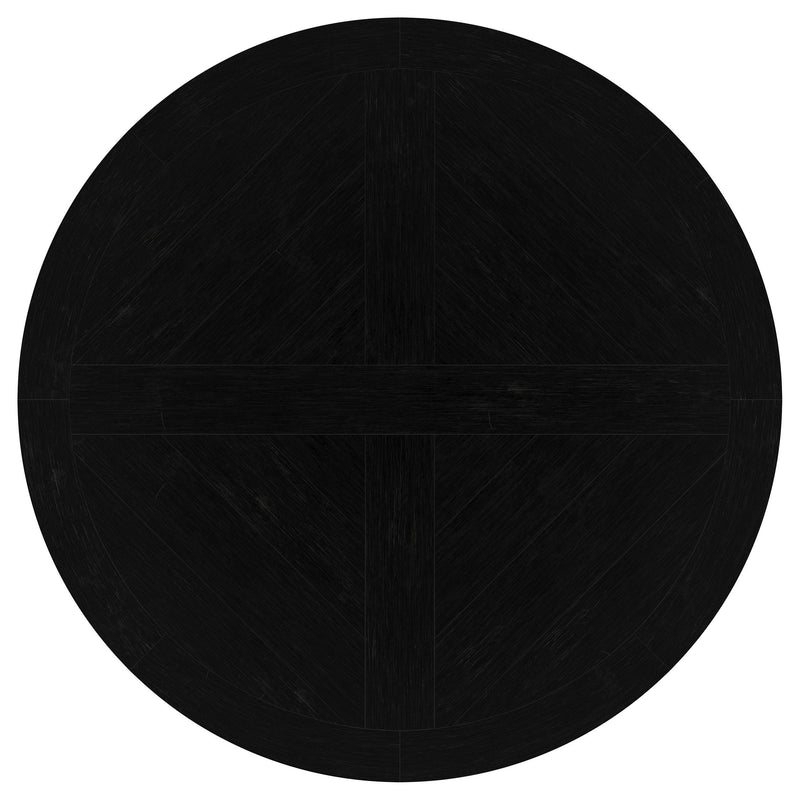 Florence Round 60-inch Pedestal Base Dining Table Black - 115530