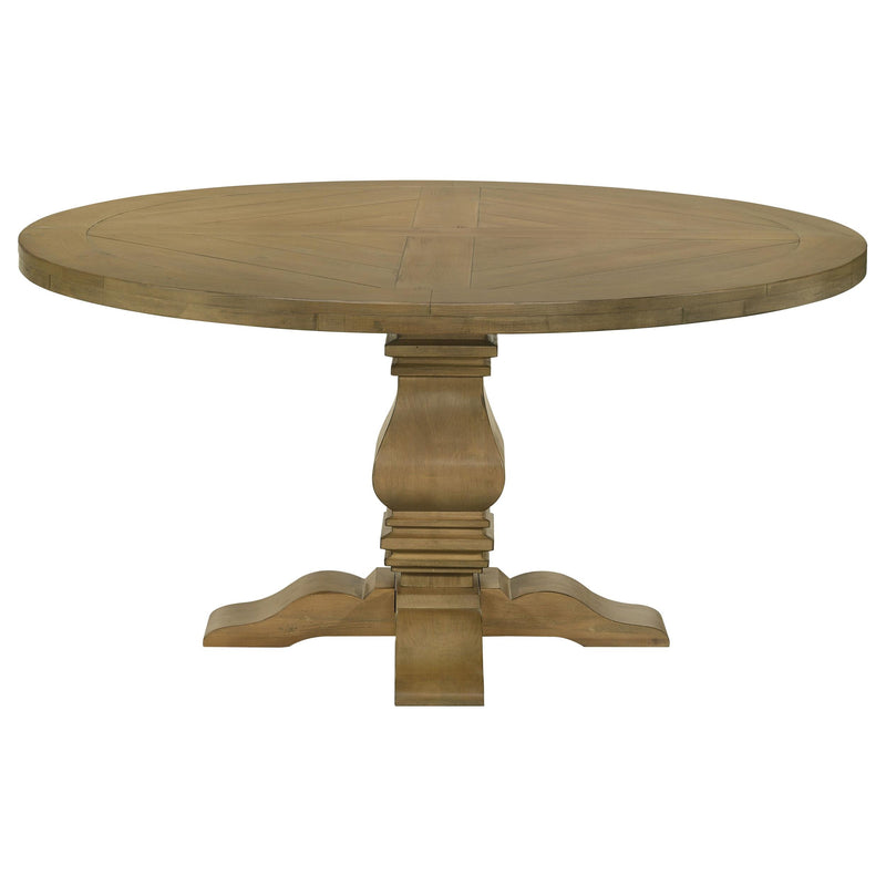 Florence Round 60-inch Wood Dining Table Rustic Honey - 180200