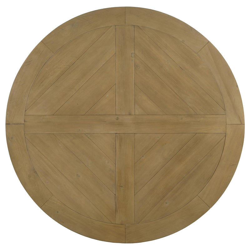 Florence Round 60-inch Wood Dining Table Rustic Honey - 180200