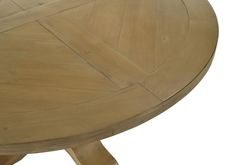 Florence Round 60-inch Wood Dining Table Rustic Honey - 180200