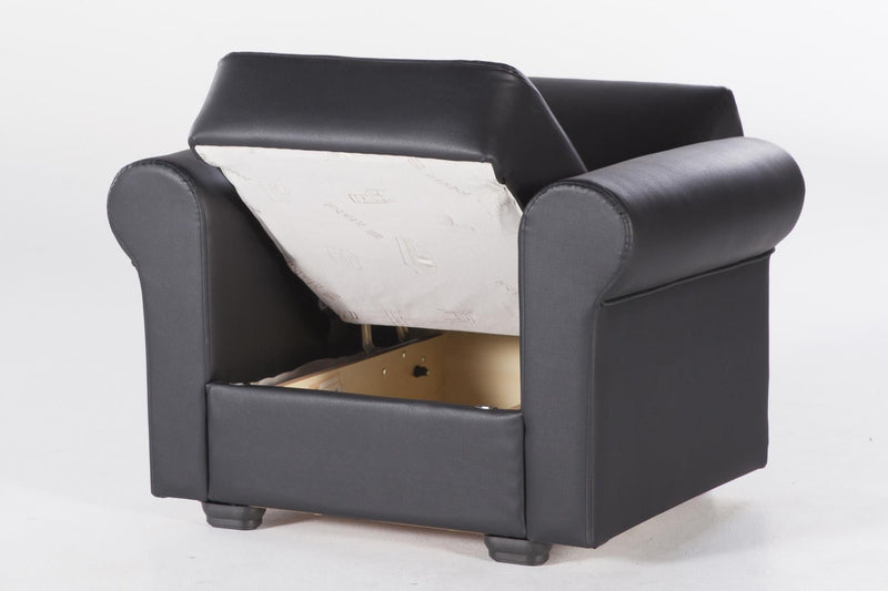Floris 3 Seat Slpr (Santa Glory Black) 1 Piece - Gate FurnitureSleeper Sofa