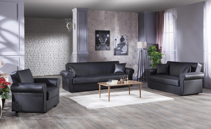 Floris Sleeper (Santa Glory Black) Living Room Set - Gate FurnitureLiving Room Set