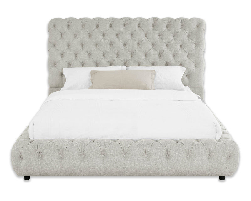 Flory Dove King Upholstered Platform Bed - Gate FurnitureKing Bed