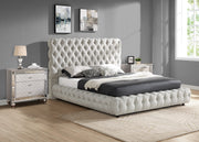 Flory Dove Queen Upholstered Platform Bed - Gate FurnitureQueen Bed