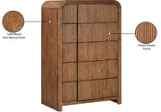Fluted Solid Wood And Oak Veneer Chest in Brown - 314Walnut-CH