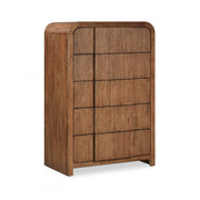 Fluted Solid Wood And Oak Veneer Chest in Brown - 314Walnut-CH