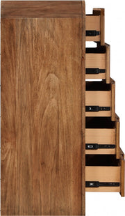 Fluted Solid Wood And Oak Veneer Chest in Brown - 314Walnut-CH