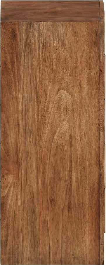 Fluted Solid Wood And Oak Veneer Chest in Brown - 314Walnut-CH