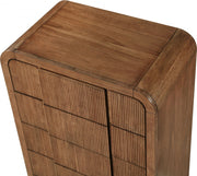 Fluted Solid Wood And Oak Veneer Chest in Brown - 314Walnut-CH