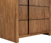 Fluted Solid Wood And Oak Veneer Chest in Brown - 314Walnut-CH