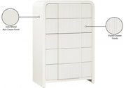 Fluted Solid Wood And Oak Veneer Chest in Cream - 314Cream-CH