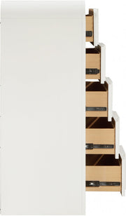 Fluted Solid Wood And Oak Veneer Chest in Cream - 314Cream-CH