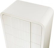 Fluted Solid Wood And Oak Veneer Chest in Cream - 314Cream-CH