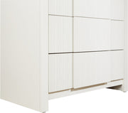 Fluted Solid Wood And Oak Veneer Chest in Cream - 314Cream-CH