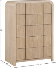Fluted Solid Wood And Oak Veneer Chest in Natural - 314Natural-CH