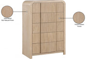 Fluted Solid Wood And Oak Veneer Chest in Natural - 314Natural-CH