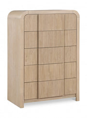 Fluted Solid Wood And Oak Veneer Chest in Natural - 314Natural-CH