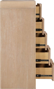 Fluted Solid Wood And Oak Veneer Chest in Natural - 314Natural-CH