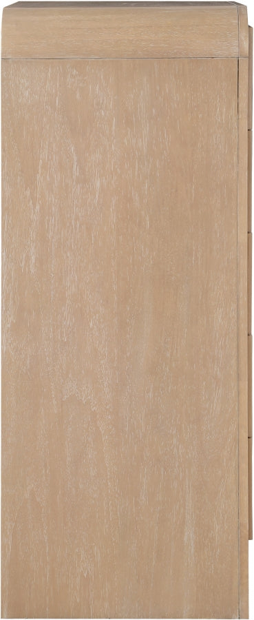 Fluted Solid Wood And Oak Veneer Chest in Natural - 314Natural-CH