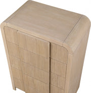 Fluted Solid Wood And Oak Veneer Chest in Natural - 314Natural-CH