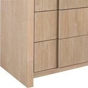 Fluted Solid Wood And Oak Veneer Chest in Natural - 314Natural-CH