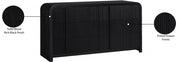 Fluted Solid Wood And Oak Veneer Dresser in Black - 314Black-D