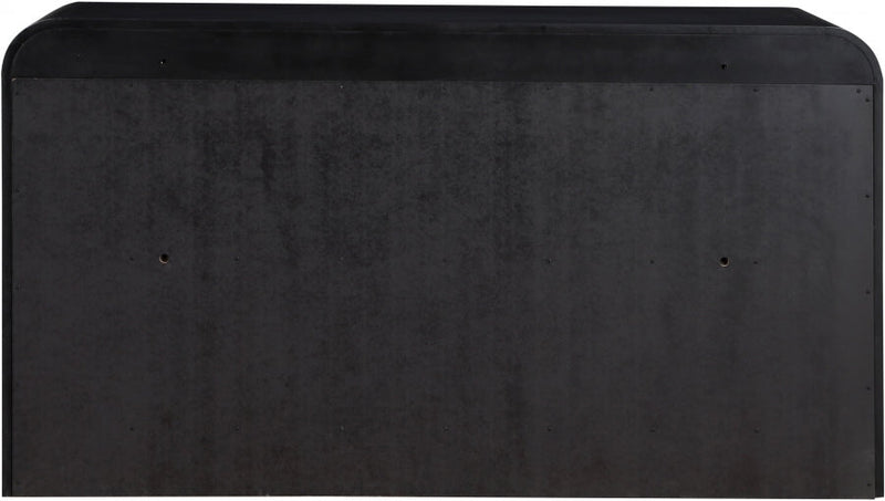 Fluted Solid Wood And Oak Veneer Dresser in Black - 314Black-D