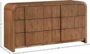Fluted Solid Wood And Oak Veneer Dresser in Brown - 314Walnut-D