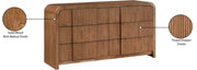 Fluted Solid Wood And Oak Veneer Dresser in Brown - 314Walnut-D