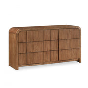 Fluted Solid Wood And Oak Veneer Dresser in Brown - 314Walnut-D