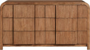 Fluted Solid Wood And Oak Veneer Dresser in Brown - 314Walnut-D