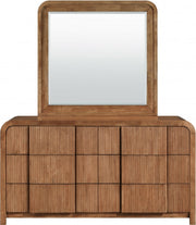Fluted Solid Wood And Oak Veneer Dresser in Brown - 314Walnut-D