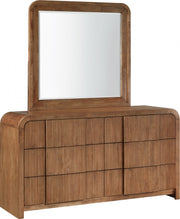 Fluted Solid Wood And Oak Veneer Dresser in Brown - 314Walnut-D