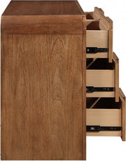Fluted Solid Wood And Oak Veneer Dresser in Brown - 314Walnut-D