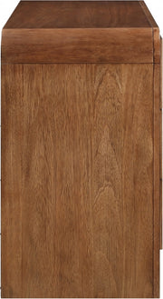 Fluted Solid Wood And Oak Veneer Dresser in Brown - 314Walnut-D