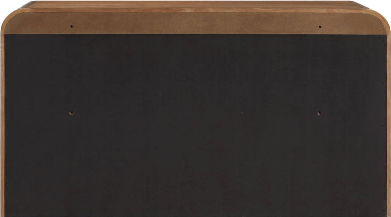 Fluted Solid Wood And Oak Veneer Dresser in Brown - 314Walnut-D