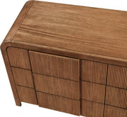 Fluted Solid Wood And Oak Veneer Dresser in Brown - 314Walnut-D