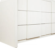 Fluted Solid Wood And Oak Veneer Dresser in Cream - 314Cream-D