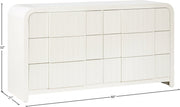 Fluted Solid Wood And Oak Veneer Dresser in Cream - 314Cream-D